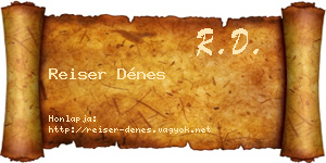 Reiser Dénes névjegykártya